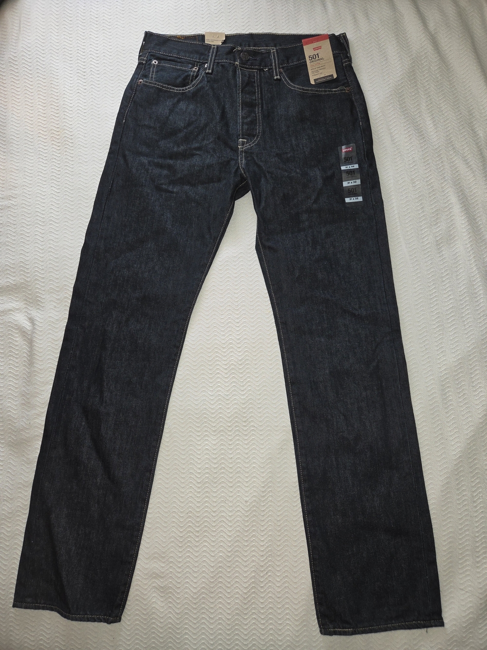 Levi's 501 Original Denim Jeans Mens 31x32 Blue Straight Leg New With Tags